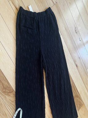 Black Crane trousers, black, size small, 100% cotton
